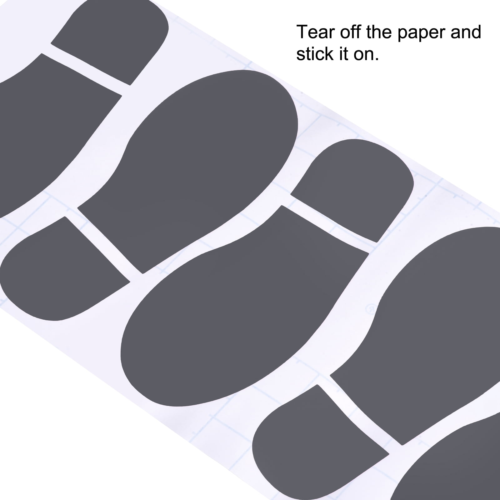 Unique Bargains Footprint Sticker Shoes Decal Sign for Class Decor Dark Gray 8x3.3"