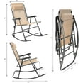 thumbnail image 2 of QISHENSHUI Patio Rocking Zero Gravity Chair Outdoor Wide Recliner Chair for Lawn Beach Camping Poolside with Headrest Pillow (Beige), 2 of 6