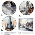 thumbnail image 3 of Designart "Enchanting Christmas Village in Winter III" Landscapes Framed Wall Art - Traditional White Winter Landscape Entryway Framed Wall Art Print, 3 of 6