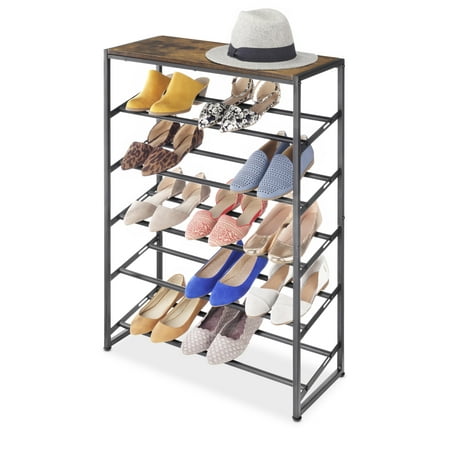 Whitmor Modern Industrial 5-Tier Adjustable Shoe Rack
