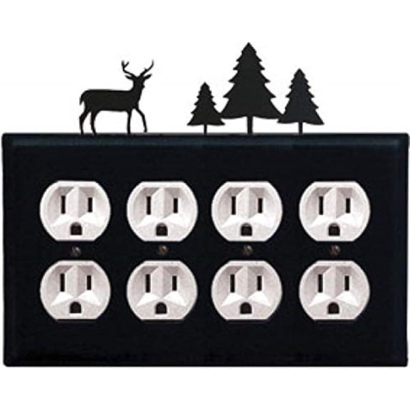 Deer & Pine Trees - Quad. Outlet Cover
