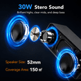 thumbnail image 3 of Portable Bluetooth Speaker IP7 Waterproof, 30W Loud Sound Wireless Ultra Bluetooth Speaker, 24H Playtime, Deep Bass, BT5.4, Colorful LED Lights,Suitable for Home/Party/Outdoor/Beach/Gift Deep Black, 3 of 8