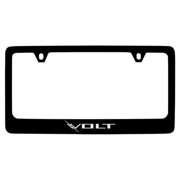 Chevrolet Volt Black Coated Metal License Plate Frame Holder