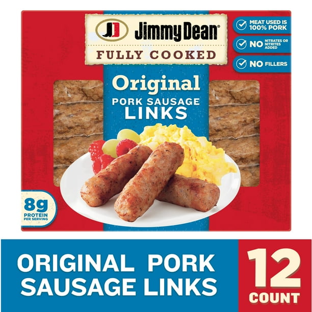 Jimmy Dean Fully Cooked Original Pork Sausage Links, 9.6 oz, 12 Ct