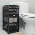 thumbnail image 7 of Mind Reader Vertical Office Storage Organizer with Mesh Drawers Label Holders and Optional Wheels, Metal Mesh, Black, 7 of 7