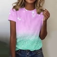 thumbnail image 2 of Youyipin Womens Tops Hawaiian T-Shirt Flower Print Short Sleeve Shirts For Women Novelty Crewneck Tee Graphic Tees For Women, 2 of 4