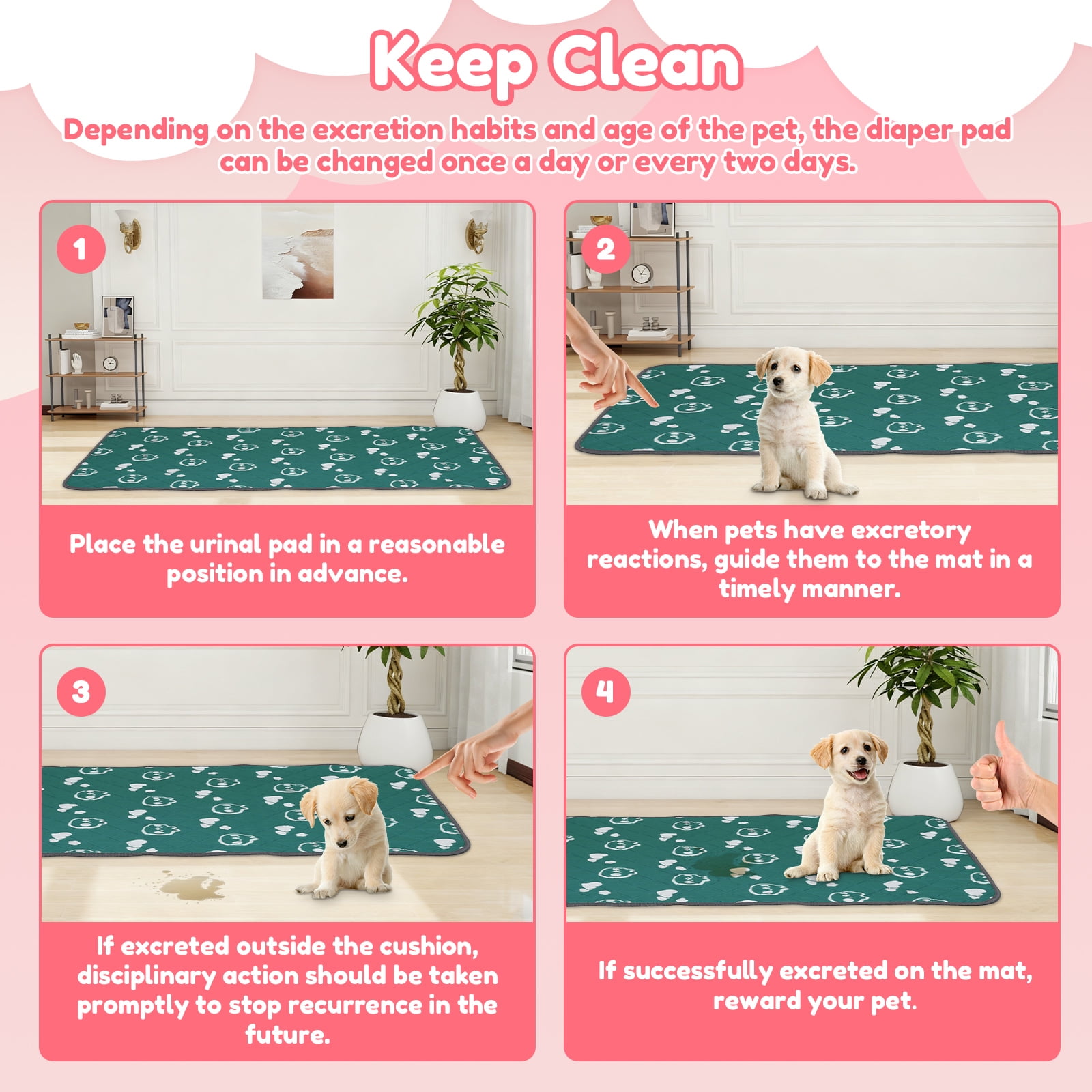 2Pcs Washable Guinea Pig Pee Pads 47 x 24 inch Waterproof Reusable Guinea Pig Cage Liners Absorbent Bedding Training Mat for Small Animal Rabbit Hamster Hedgehogs