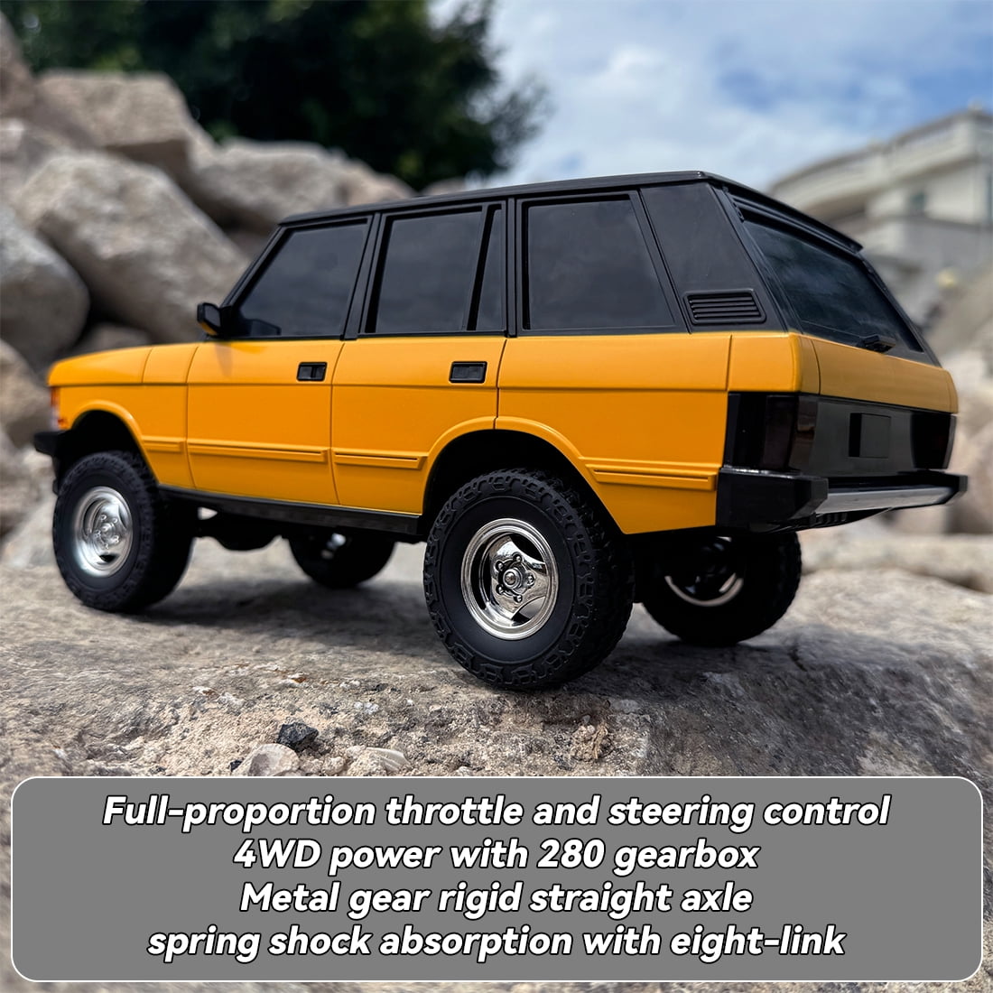 Off-Road RC Car, 1/18 Scale 2.4G 3CH 4WD RC Crawler Car with Flip-up Headlights, RTR Hobby Grade Collectible Model Gift for Adults & Hobbyists