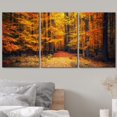 thumbnail image 3 of wall26 - 3 Piece Canvas Wall Art - Pathway in The Autumn Park - Modern Home Art Stretched and Framed Ready to Hang - 24"x36"x3 Panels, 3 of 5