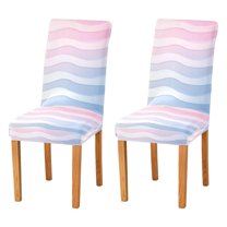 Yayeee 2 Pack Dining Chair Covers Stretch Parson Chairs Slipcovers Seat Protector, Light Blue Gradient