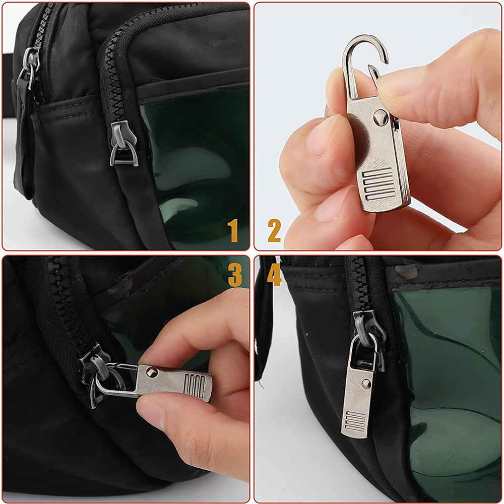 Zipper Pull Tab Replacement Luggage Zipper Pull Extension Backpack Zippers  Tags Handle Mend Fixer Repair for Suitcase,Black 