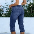 thumbnail image 5 of Capri Jeggings for Women Elastic High Waist Slim Fit Stretch Cropped Jeans with Pockets Denim Capris, 5 of 7