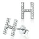 thumbnail image 1 of Pendientes pequeños de plata esterlina Silvora con inicial H, 1 of 8
