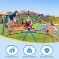 thumbnail image 2 of KloKick 10ft Outdoor Dome Climber for Kids, with Monkey Bars & Cargo Net | Backyard Jungle Gym Playset Includes Swing & Hammock for Ages 3-10(Blue), 2 of 10