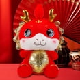 thumbnail image 4 of Decoración de año Nuevo Chino dragón Animal relleno adorno festivo dibujos animados Animal de peluche dragón juguete de peluche para decoración de, 4 of 8