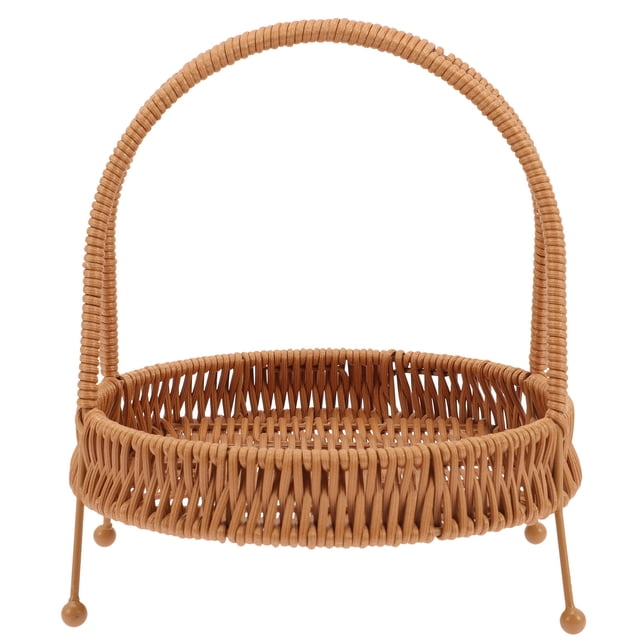 BESTYASH Para Servir Postres Con Cesta De Imitación Rattan Marrón Para Uso Doméstico