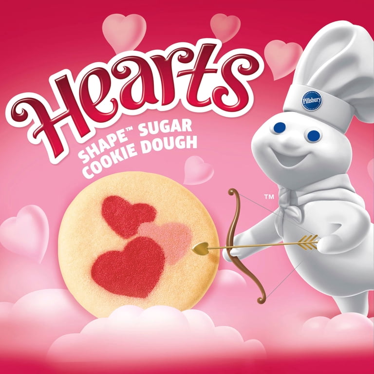 Pillsbury Ready To Bake Hearts Shape Sugar Cookie Dough, 20 Cookies, 9.1 oz.