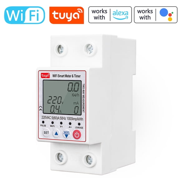 Labymos Tuya WiFi Intelligent Automatic Reclosing Protector Multifunctional Current Voltage Monitoring Circuit Breaker LCD Display