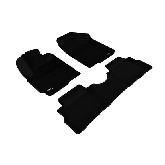 3D MAXpider Custom Fit Kagu Floor Mat (Black) for 2011-2013 KIA Soul - 1ST Row 2ND Row