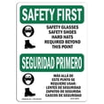 thumbnail image 1 of SignMission OS-SF-A-710-L-10870 Panneau de Sécurité OSHA 7 x 10 Po - Lunettes de Sécurité Bilingues, 1 of 1
