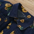 thumbnail image 7 of Mercatoo Sunflower Pattern Denim Jacket for Toddler Baby Girls Button Down Lapel Jean Outwear Long Sleeve Coat Girl Clothes, 7 of 7