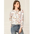 thumbnail image 2 of INSPIRE CHIC Cárdigan Mangas Largas Camisa Con Botones Top Elegante Estampado Floral Primavera Para Mujeres Blanco S, 2 of 6