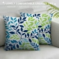 thumbnail image 3 of COMIO  Blue Leaf Pillow Covers Green Throw Pillow Cases  Natural Modern Farmhouse Nautical Pillow Covers with Soft  Decorative for Couch Bed Living Room Outdoor, 3 of 5