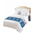 thumbnail image 2 of Xipuska Blue Boho Flowers Bed Runners for Queen Size Bed, Decorative Bed Throws for Foot of Bed, Ethnic Farmhouse Abstract Floral Art Bed Runner Sofa Throw Bedding Scarf Slipcover for Bedroom, 2 of 6