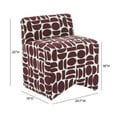 thumbnail image 6 of Maklaine Modern Contemporary Merlot Geometric Jacquard Weave Stool, 6 of 6