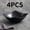 Black, variant on Set of 4 Stackable Large Square Plastic Serving Bowls with Tall Legs - Non-Slip Design for Salads, Snacks, and Soups