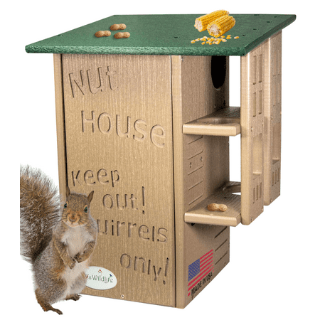 JCs Wildlife Ultimate Squirrel House Nesting Box (Green/Tan)