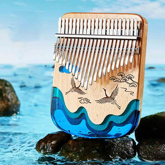 Portable Thumb Piano Multiple Tones Mini Resin Kalimba Finger Plucked Musical Instrument 21 Tones Crane