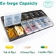 thumbnail image 4 of Pastilleros diarios para 7 días, 2 tomas al día, organizador semanal de pastillas AM/PM, caja grande para guardar medicamentos con 14 compartimentos, estuche para tabletas con vitaminas, Pi, 4 of 5