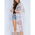 thumbnail image 3 of Txlixc Cardigan de playa casual para mujeres, 3 / 4 mangas bordadas transparentes Txlixc moda, 3 of 6