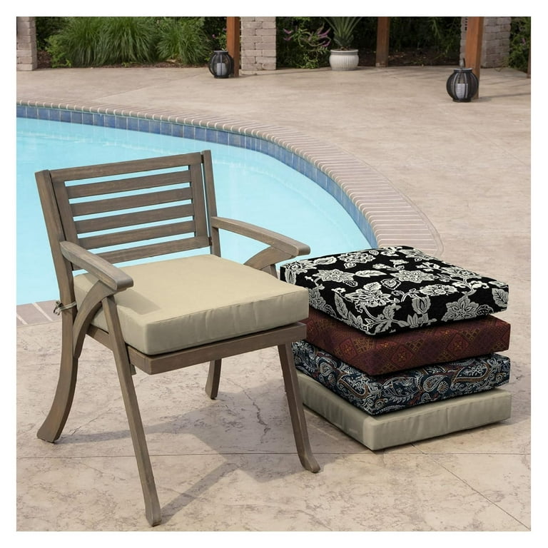 saney Outdoor Wicker Chair Cushion, 20 x 18, Rain-Proof, Fade