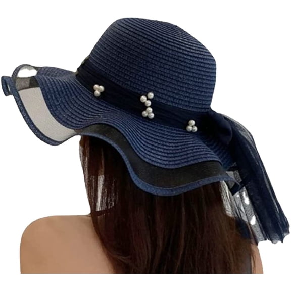CoCopeaunts Women's Beach Straw Bucket Hats Stylish Sun Hats Straw Fisherman Hat Lightweight Wide Brim UV Protection Breathable Vacation