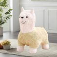 thumbnail image 5 of Chanana Llama-Shaped Footstool with Fleece Cover, Kids Seat/Footrest for Living Room, Green, 5 of 9
