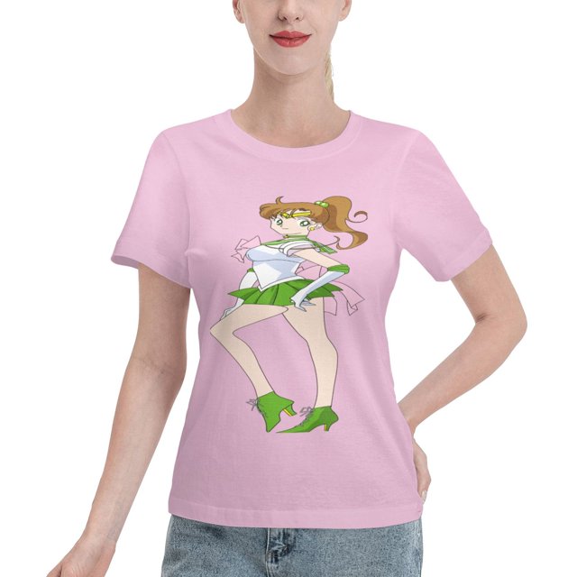 T-Shirt Basique à Manches Courtes pour Femmes Sailor Moon Makoto Kino