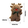 thumbnail image 4 of 17in Brown Christmas Deer Pillow - Cotton Decorative Throw Cushion for Sofa, Bed & Home Decor ,Holiday Gift for Family, Kids 3+ Brown, 4 of 6