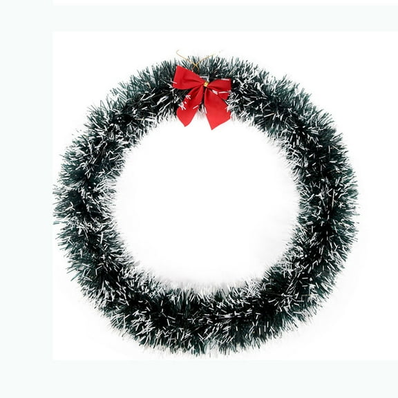 Kayannuo 1 pcs Christmas Bow Wreath 35cm White Green Two-Tone Top Christmas Wreath Shopping Mall Window Christmas Decoration 35cm