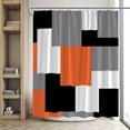 thumbnail image 3 of Black White Gray Orange Geometric Pattern Shower Curtain Abstract Modern Bathroom Decoration Fabric Bathroom Hook Set 70x70 Inches Orange Black, 3 of 6