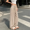 thumbnail image 5 of PBFRDSJ Y2K Striped Wide Leg Pants for Women Baggy Elastic Waist Drawstring Palazzo Pants Casual Vacation Flowy Clothes Free Sizes, 5 of 6