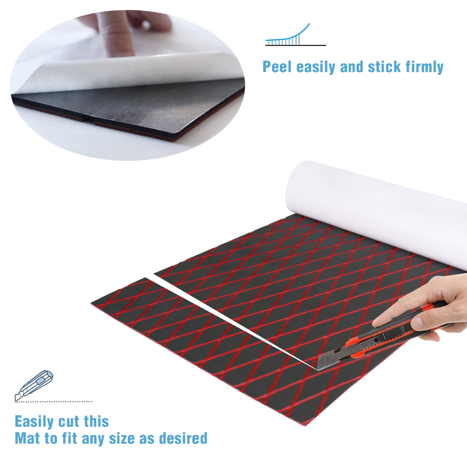 Boat Flooring EVA Foam Boat Decking Marine Mat Non-Slip Self-Adhesive Flooring Sheet for Motorboat Kayak Surfboard Garden Swimming Pools, 74.8" x 27.6"