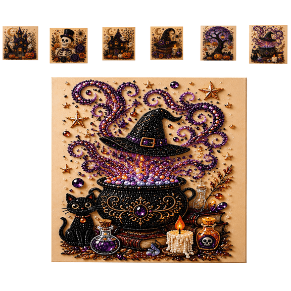 Halloween Ghost Pearl Art DIY Kit, Pearl Diamond Art for Adults, Spooky-Cute 3D Diamond Painting, Fall Home Decor Wall Art, Pearl Painting Kits for Adults(A)