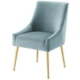 thumbnail image 3 of Side Dining Chair, Set of 2, Velvet, Metal Steel, Light Blue, Modern Contemporary Urban Design, Kitchen Room Cafe Bistro Restaurant Hospitality, 3 of 4
