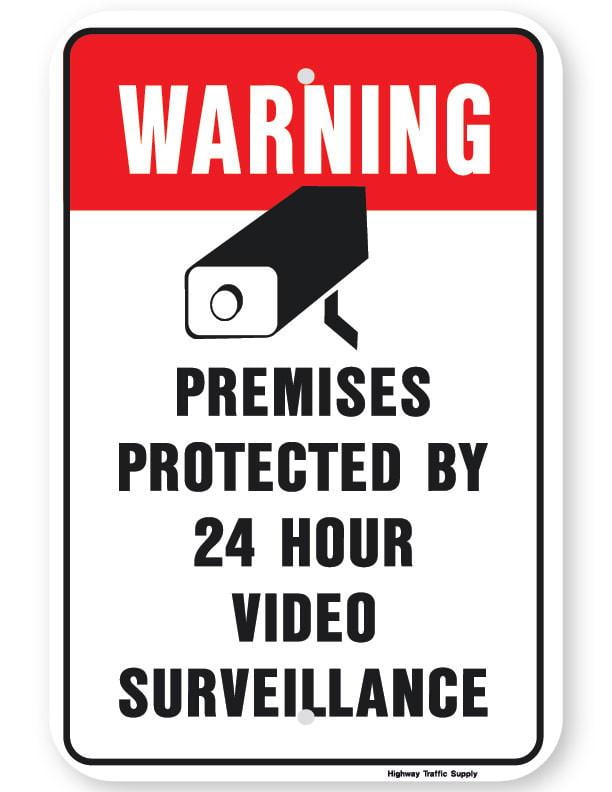 3M REFLECTIVE VIDEO SURVEILLANCE CAMERA CCTV SIGN 18 X 24 CAN BE SEEN AT NIGHT! 