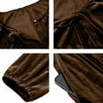 thumbnail image 3 of BRGZLK Womens Velvet Dress Trendy Casual Bow Long Sleeve Round Neck Pocket Dress Knee Length Dress Cocktail Party Christmas Holiday Dresses Brown XXL, 3 of 4