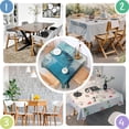thumbnail image 4 of Square Waterproof Tablecloth Turquoise and Grey Abstract Art Painting Reusable Indoor/Outdoor Durable Table Cover 70 Inch X70 Inch, 4 of 6