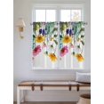 thumbnail image 2 of Spring Floral Bathroom Window Curtain, Yellow Pink Flowers Farmhouse Botanical Light Filtering Coffee Kitchen Curtains, Bedroom Living Room Curtains 2 Panel 84"x54", 2 of 6
