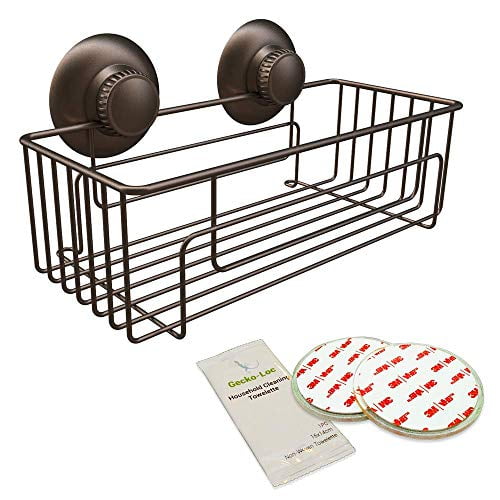 GeckoLoc Deep Shower Caddy Bathroom Organizer Single Shelf Basket